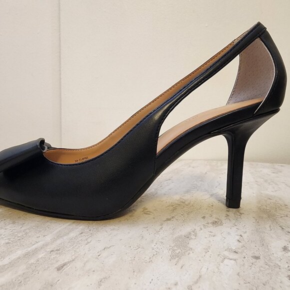 On 34th Womens Elayne Cutout Pumps Black Smooth 6.5M - A010 - Picture 4 of 11